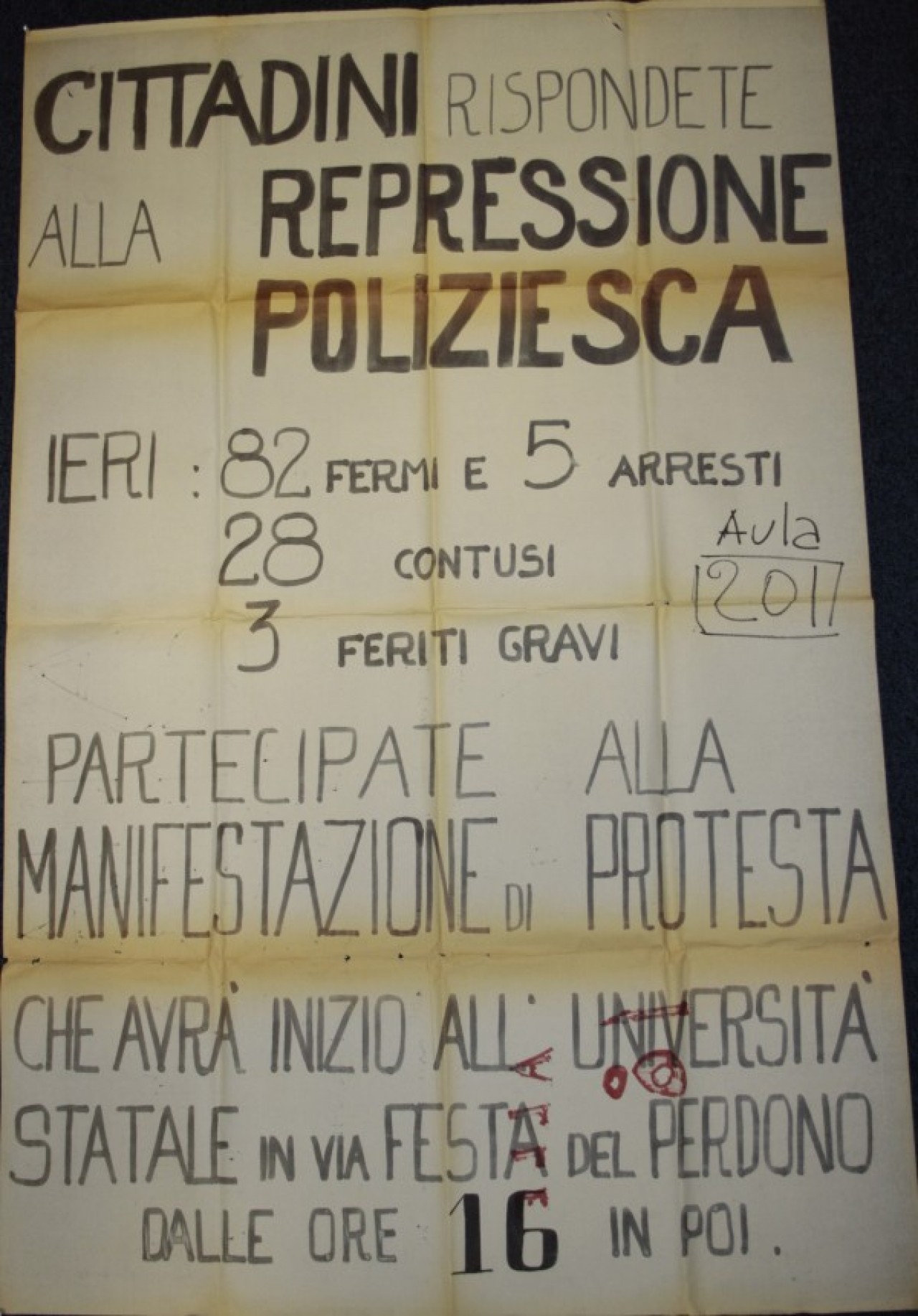 Manifesti: Cittadini rispondete alla repressione